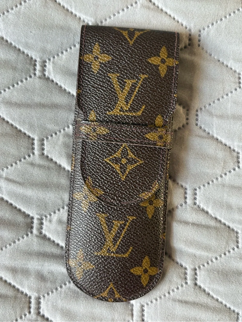 Vintage Louis Vuitton Brown and Gold Monogram Canvas Pen Case